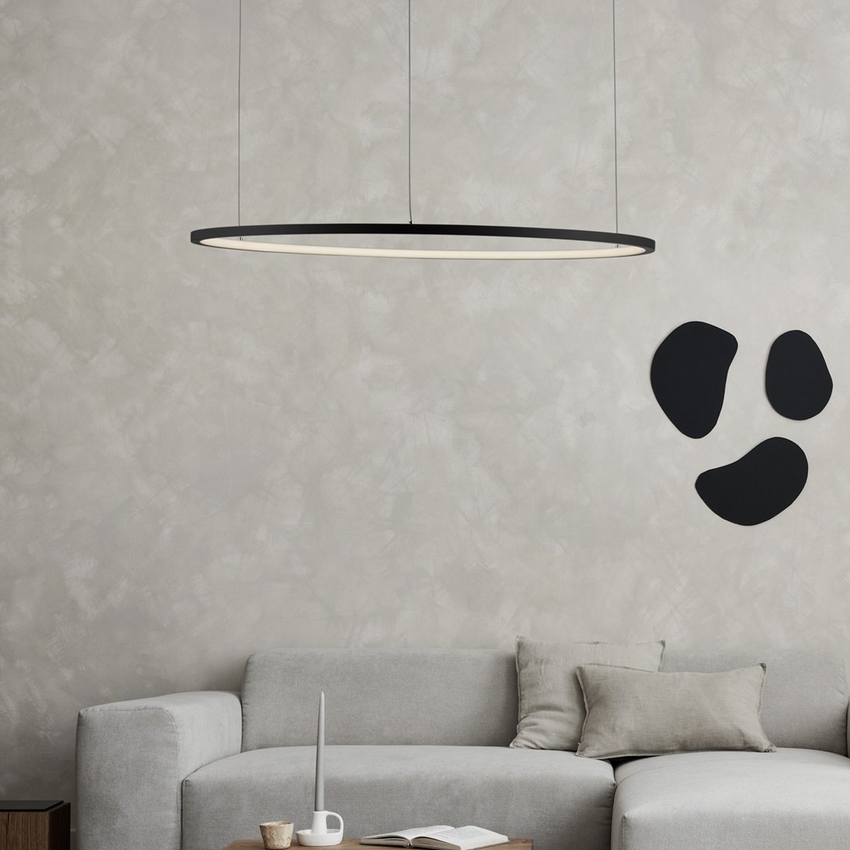Nova Luce 9345605 TARQUIN LED Pendelleuchte 80cm 3000K Schwarz dimmbar