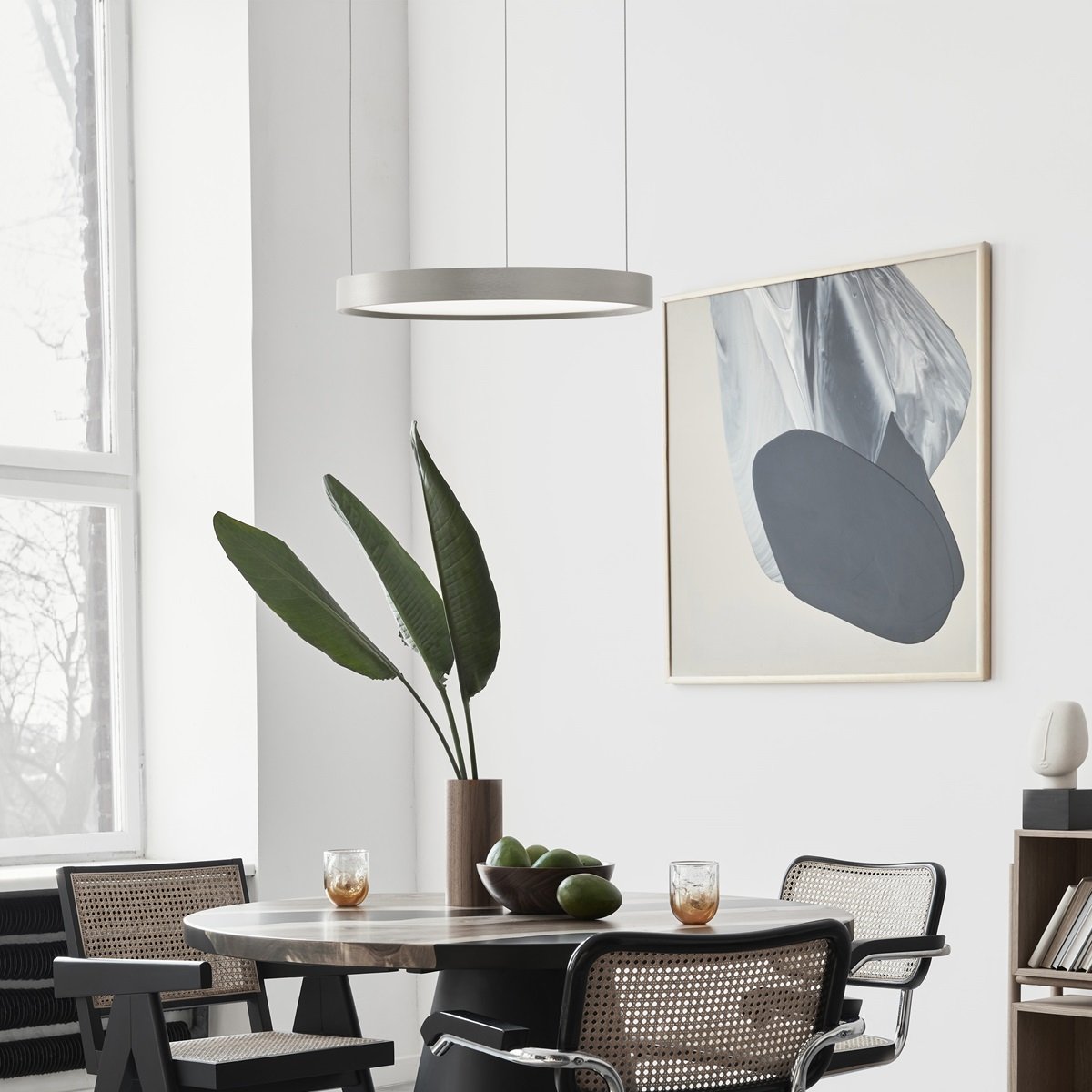 Nova Luce 9345614 PERRINE LED Pendelleuchte 40cm 3000K Silber dimmbar