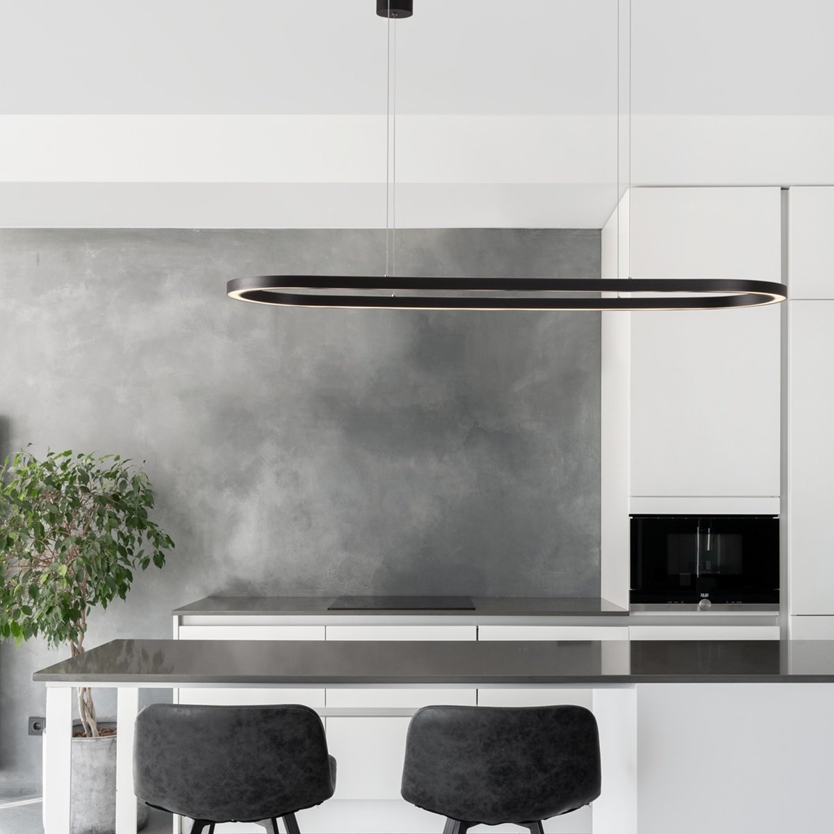 Nova Luce 9345624 CUPPE LED Pendelleuchte 120cm 3000K Schwarz dimmbar