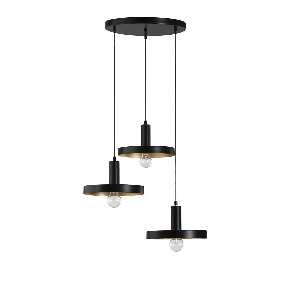 Nova Luce 9417051 GARNI Pendelleuchte 3-flammig Schwarz Gold E27