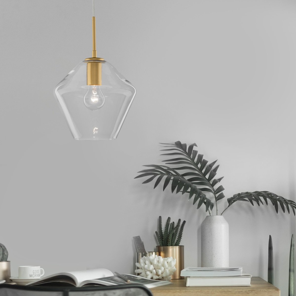 Nova Luce 9426731 PRISMA Pendelleuchte 1-flammig Gold Transparent E27