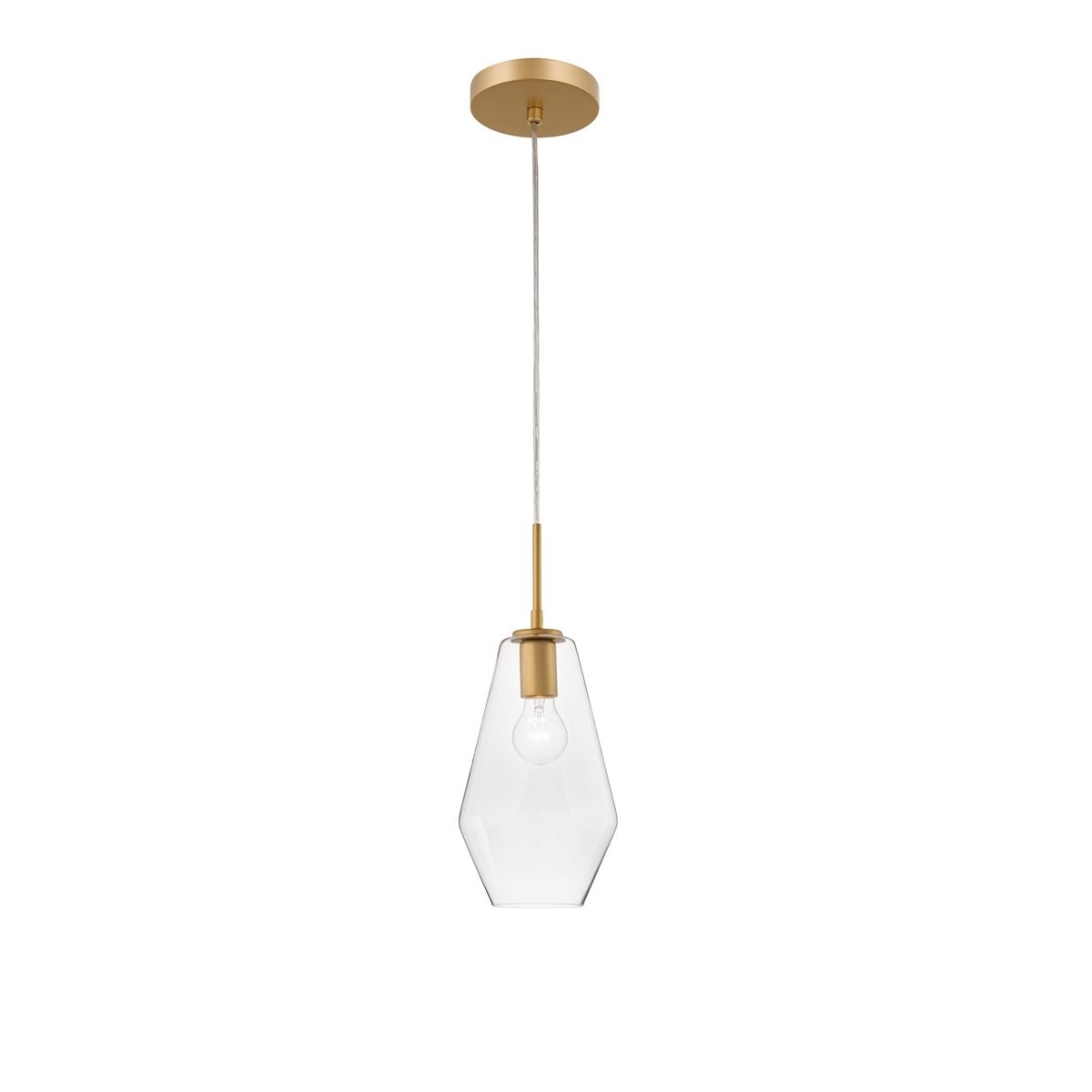 Nova Luce 9426732 PRISMA Pendelleuchte 1-flammig Gold Transparent E27