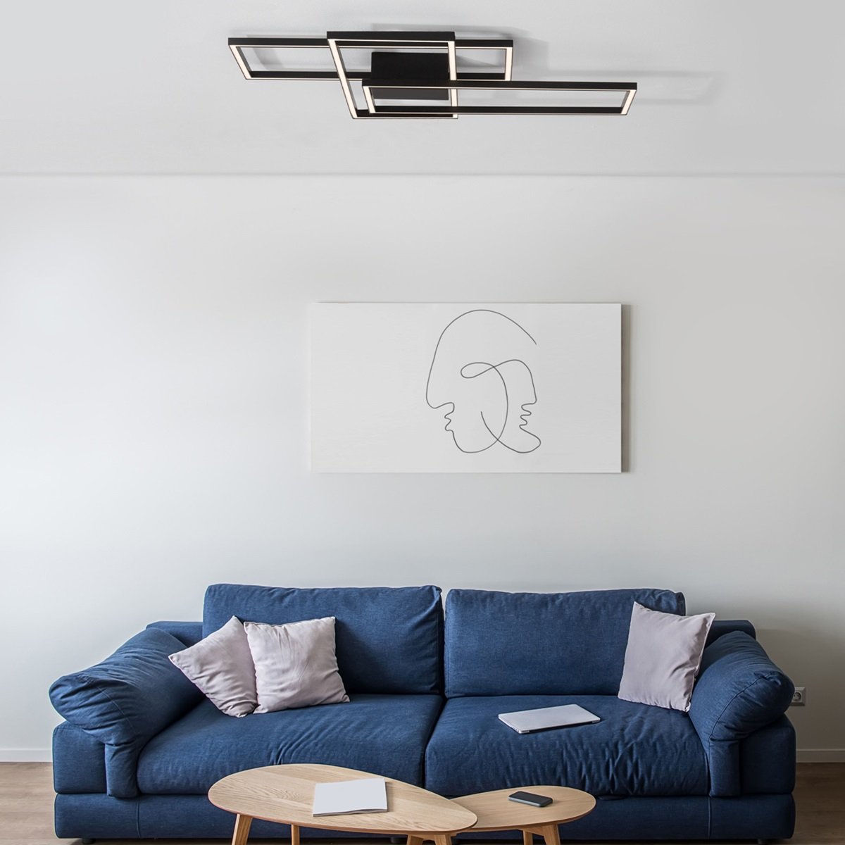Nova Luce 9508431 BILBAO LED Deckenleuchte 90x67cm 3000K Schwarz