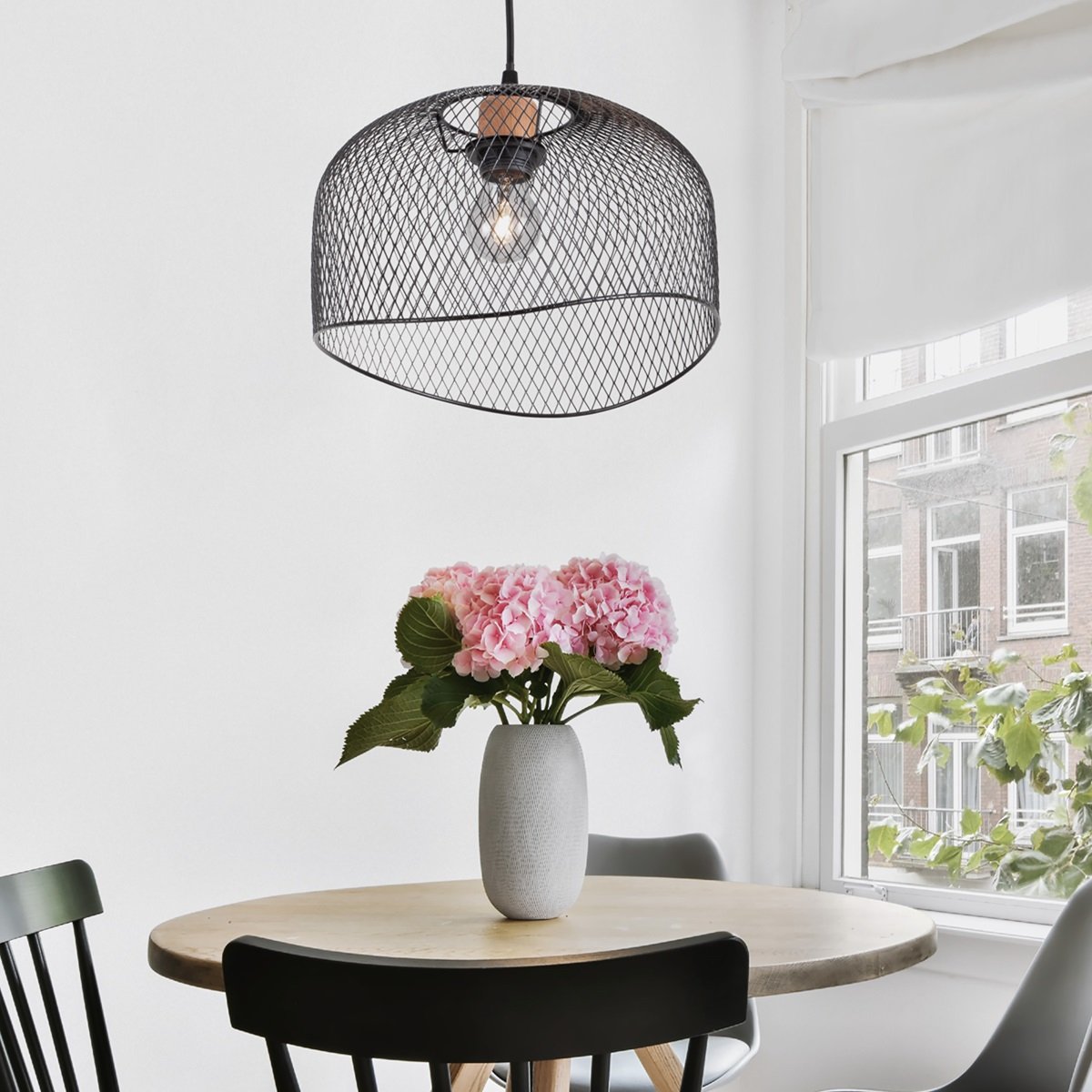 Nova Luce 9555803 LYRON Pendelleuchte Naturholz Schwarz E27