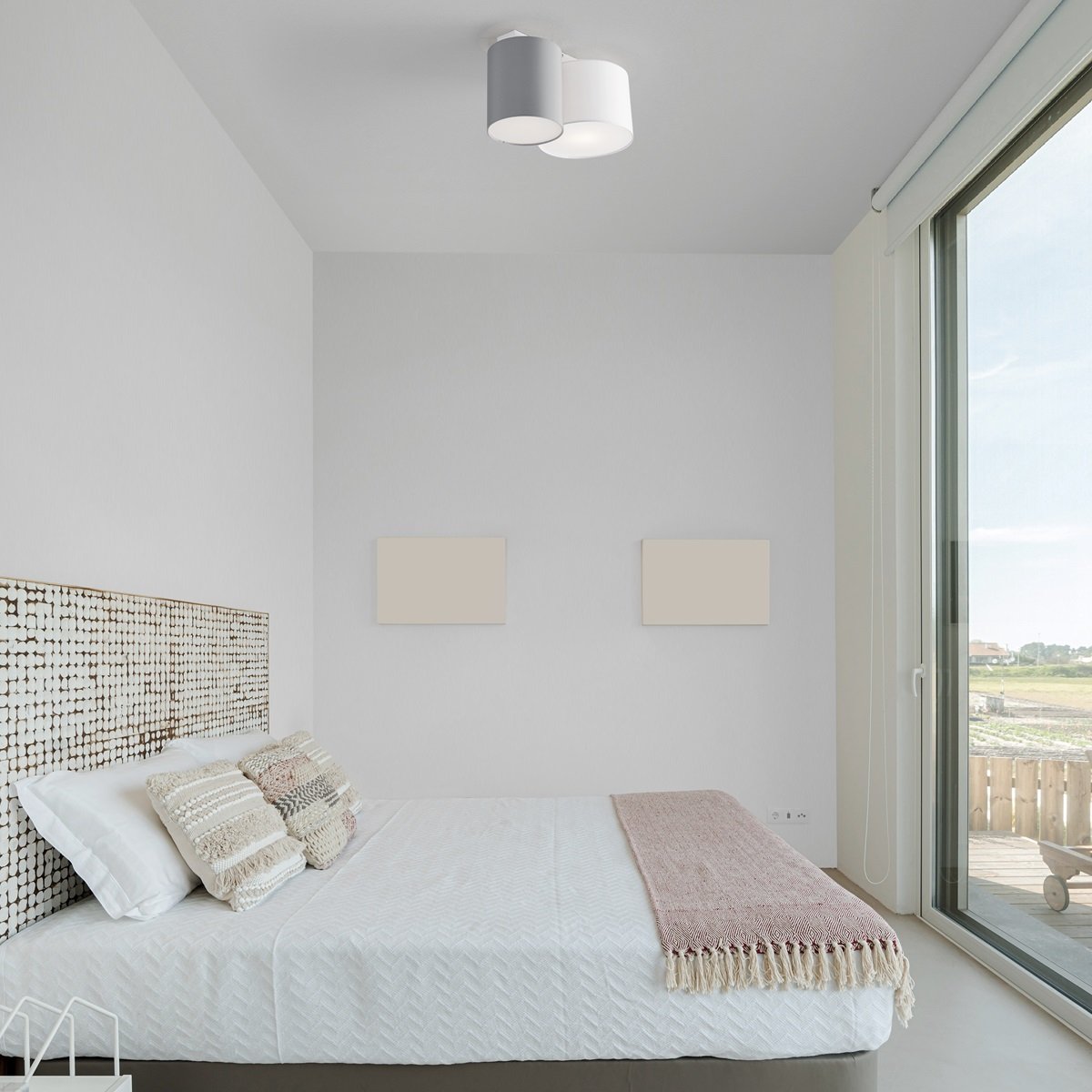 Nova Luce 9555804 BRYSON Deckenleuchte 2-flammig Weiss Grau E27