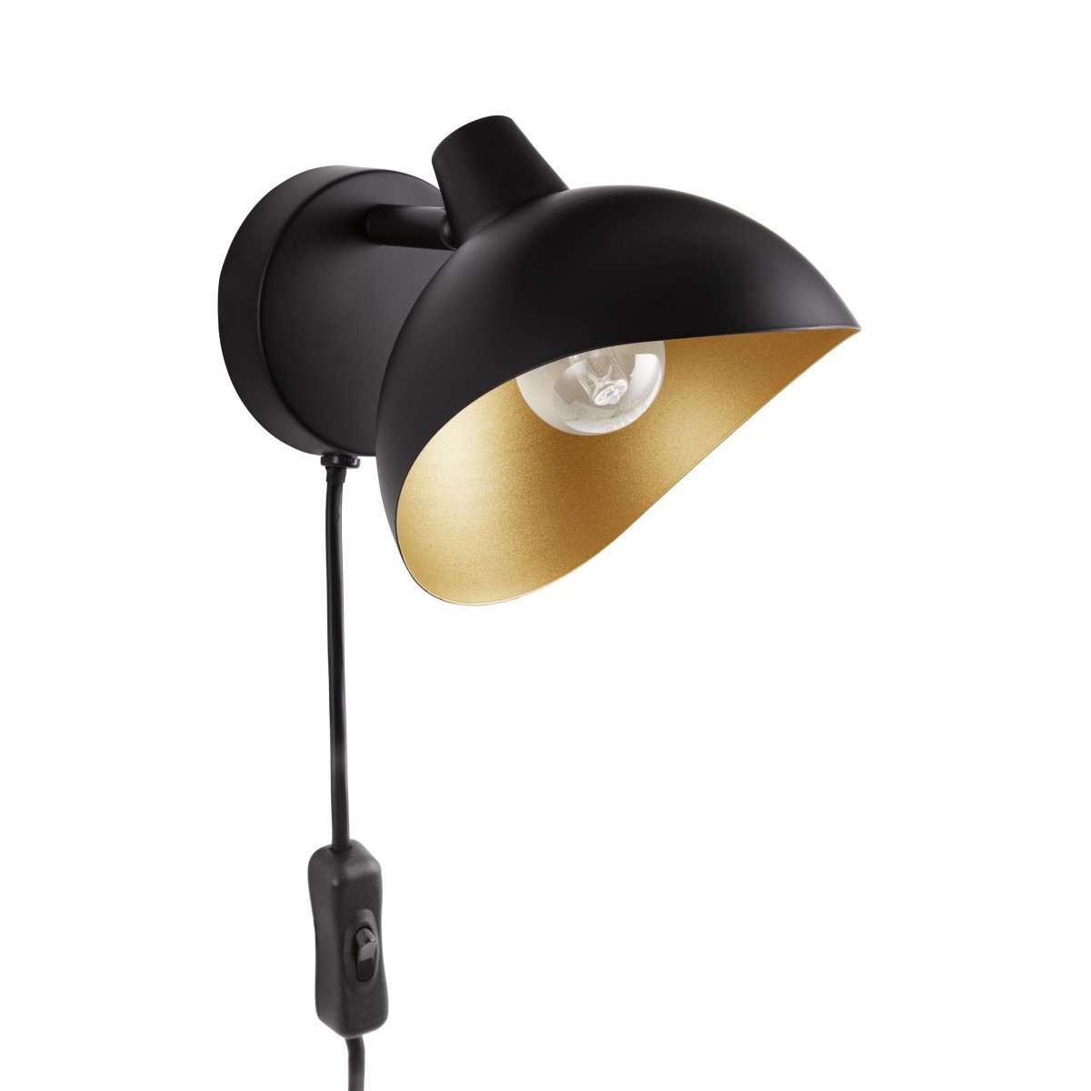 Nova Luce 9555806 GETI Wandleuchte Schwarz Gold E14