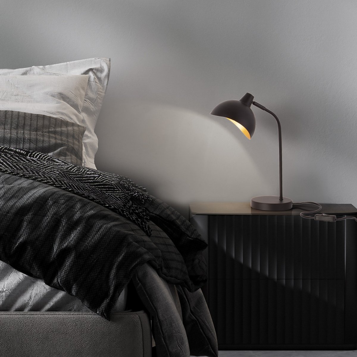 Nova Luce 9555808 GETI Tischleuchte Schwarz Gold E14
