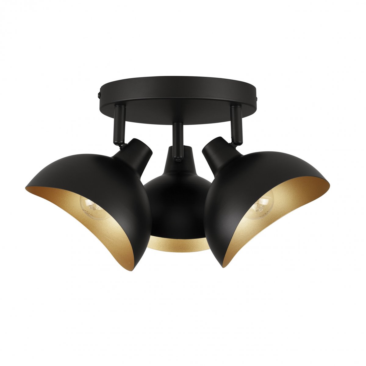 Nova Luce 9555810 GETI Deckenleuchte 3-flammig Schwarz Gold E14