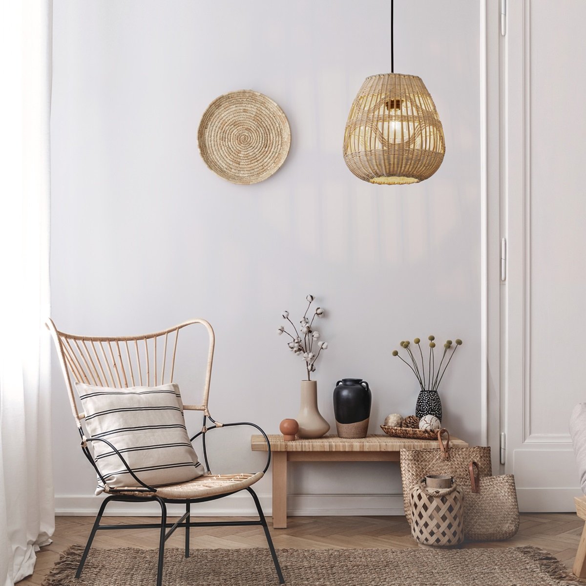 Nova Luce 9586500 MARLO Pendelleuchte 27cm Natur E27
