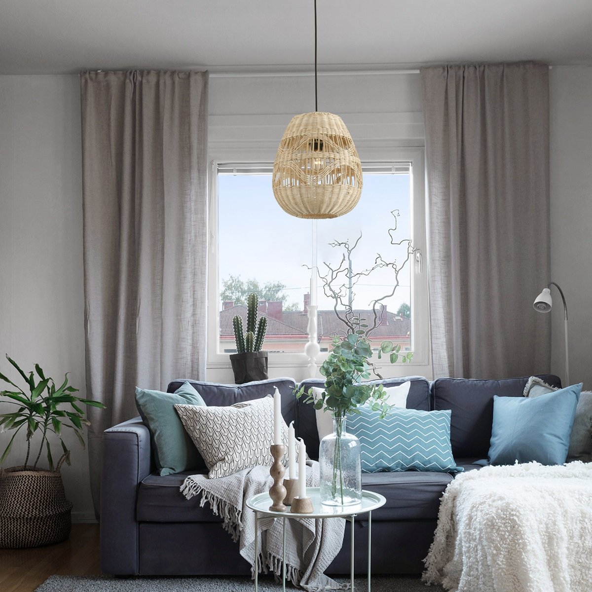 Nova Luce 9586501 MARLO Pendelleuchte 30cm Natur E27