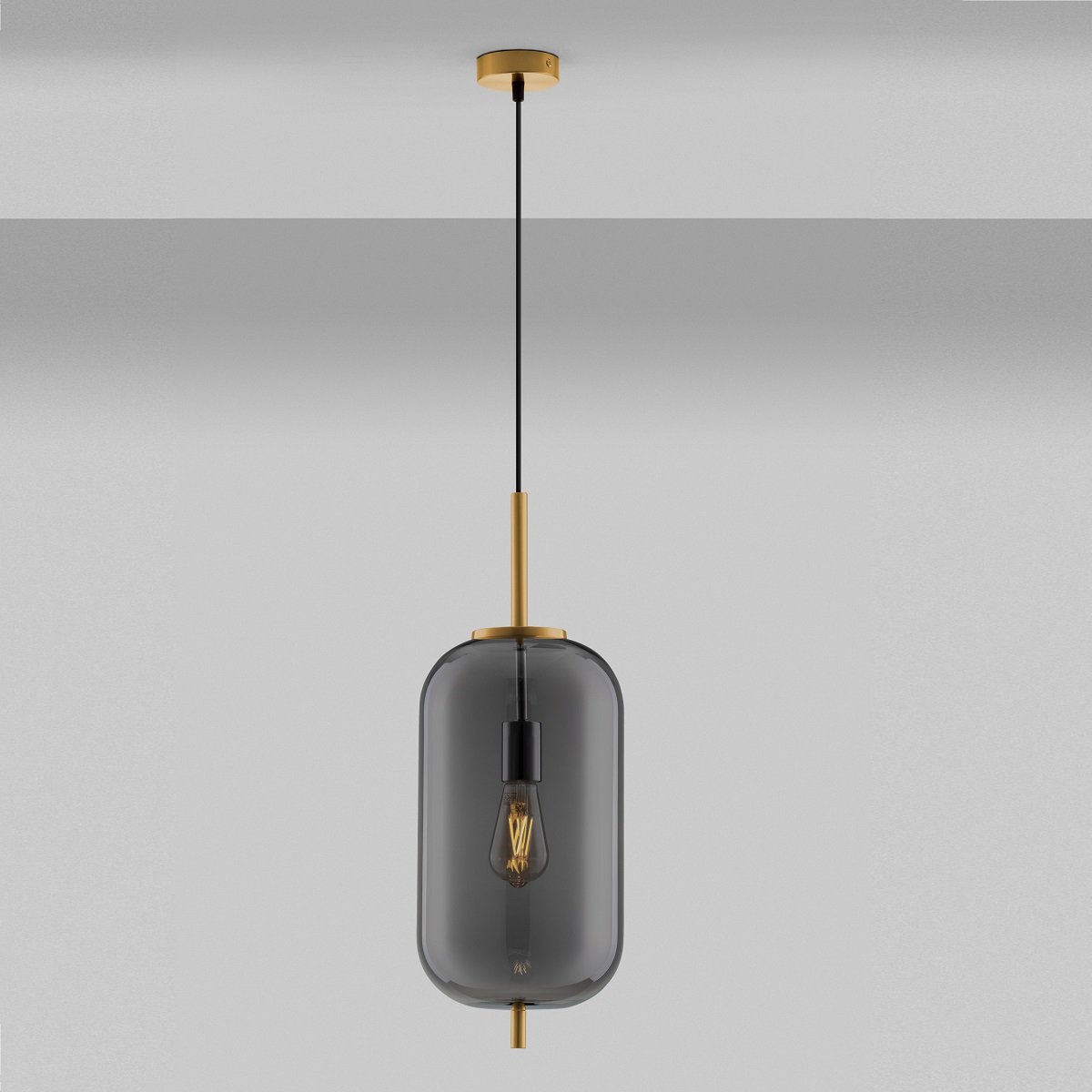 Nova Luce 9624080 LATO Pendelleuchte 22cm Gold Rauchglas E27