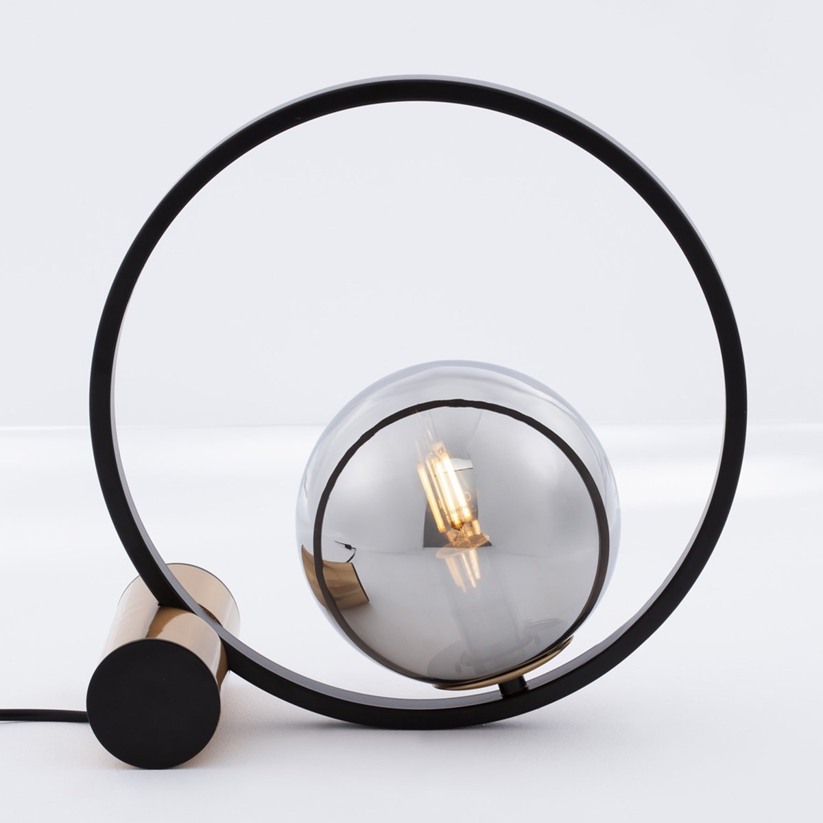 Nova Luce 9624095 NESO Tischleuchte Gold Schwarz Rauchiggrau E14