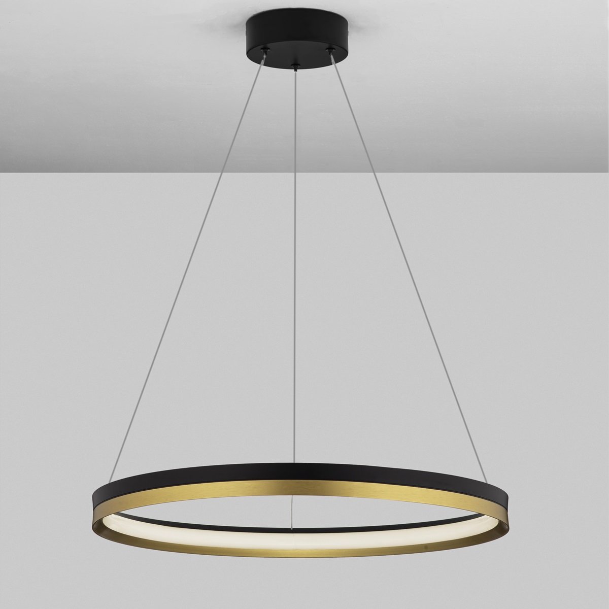 Nova Luce 9695238 CANTRIA LED Pendelleuchte 60cm 3000K Schwarz Gold dimmbar