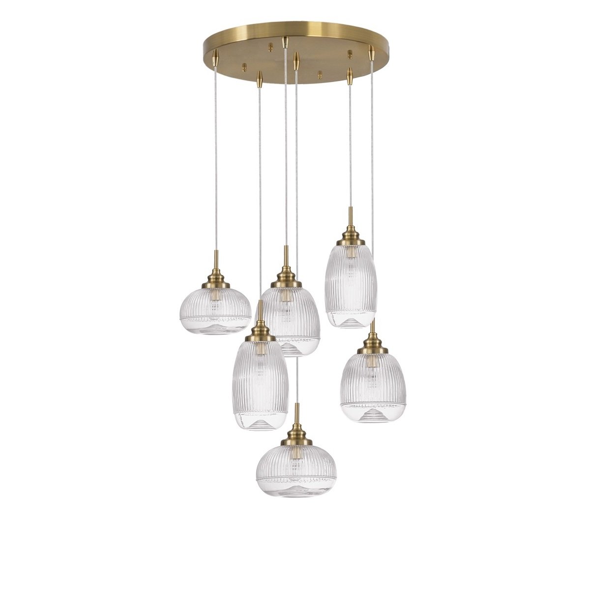 Nova Luce 9731215 MOND Pendelleuchte 6-flammig Gold Transparent E14