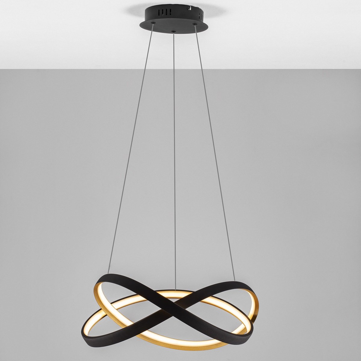 Nova Luce 9756717 ODREY LED Pendelleuchte 50cm 2700-3500-5000K Schwarz Gold