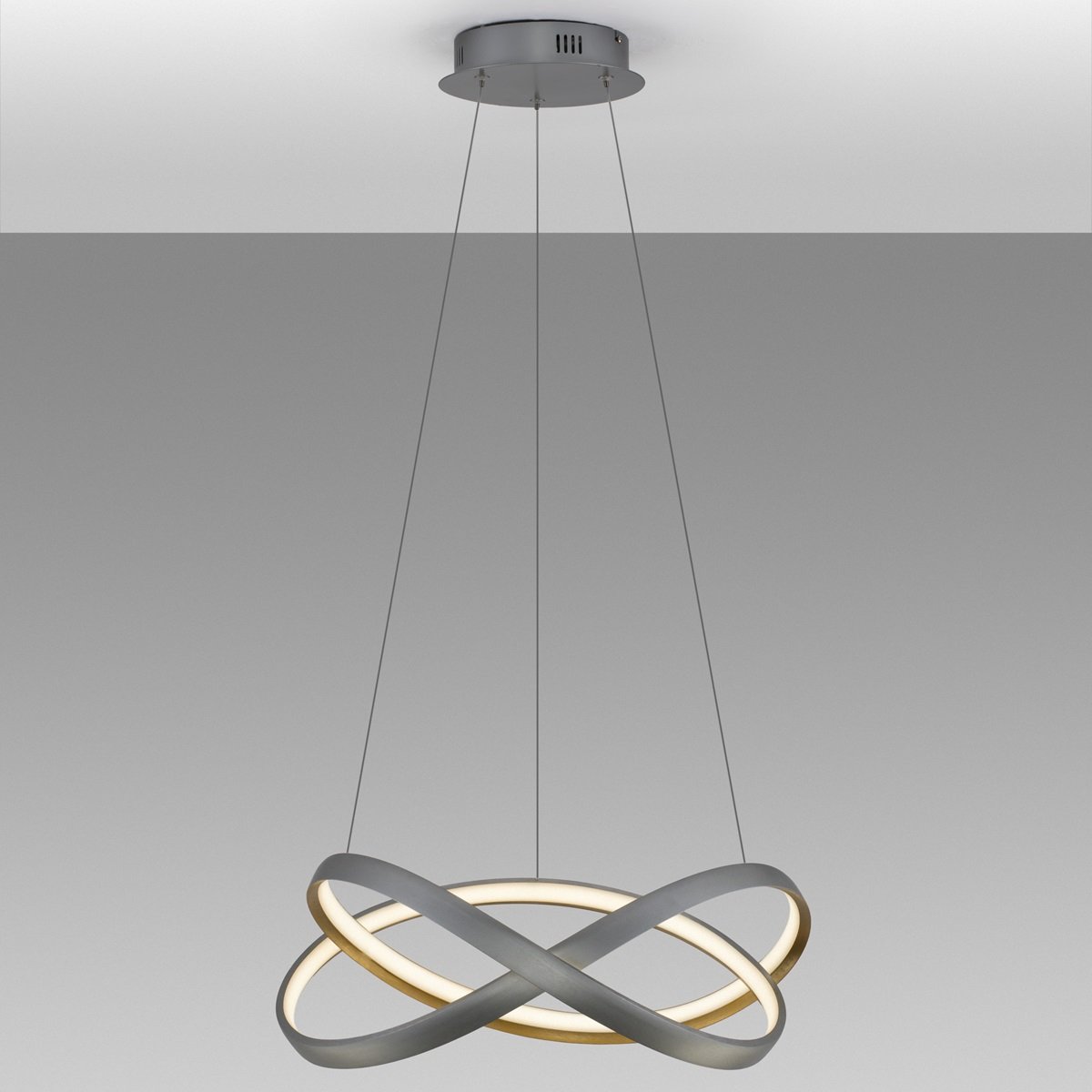 Nova Luce 9756718 ODREY LED Pendelleuchte 50cm 2700-3500-5000K Silber Gold