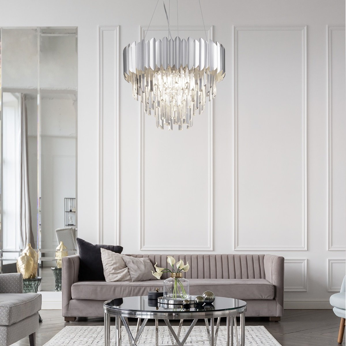 Nova Luce 9824074 MAGNOLIA Pendelleuchte 6-flammig Chrom E14