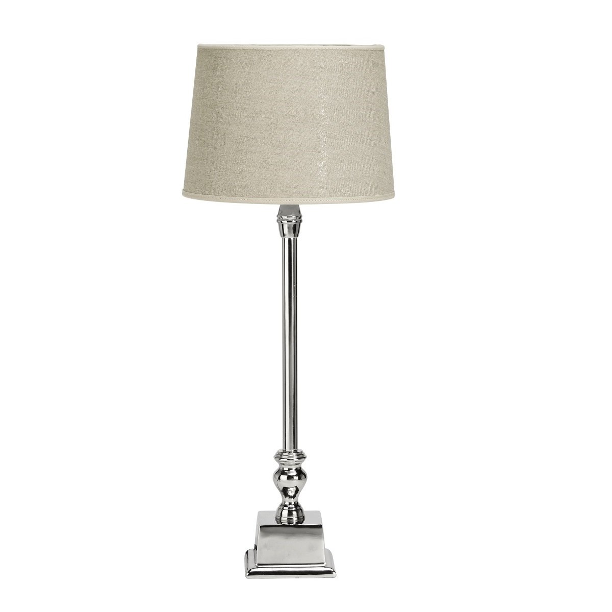 PR Home 1165006-2589 Tischleuchte Linn� Chrom Lampenschirm Natur 62cm