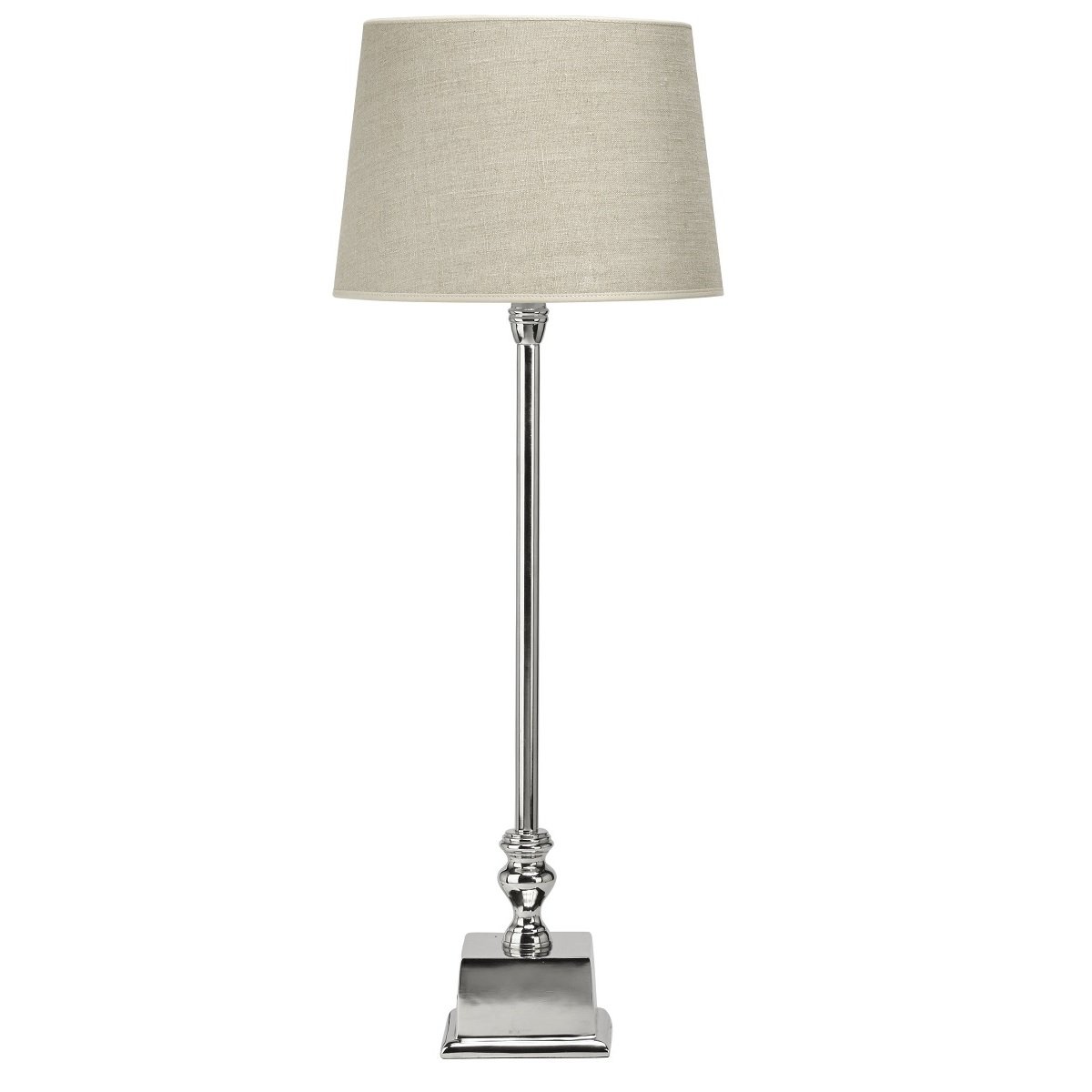PR Home 1166506-3089 Tischleuchte Linn� Chrom Lampenschirm Natur 80cm