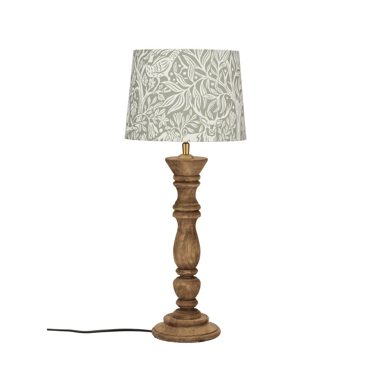 PR Home 1304608-2046 Tischleuchte Lodge Holz Stoffschirm Beige 59cm E27