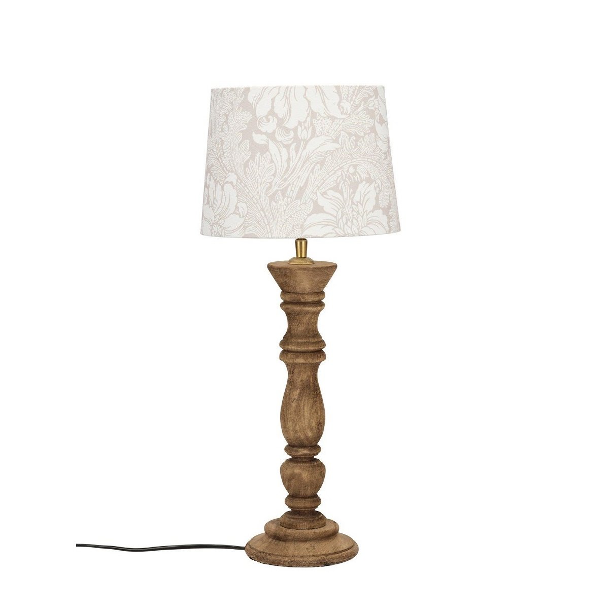 PR Home 1304608-5352 Tischleuchte Lodge Holz Schirm Creme 59cm E27