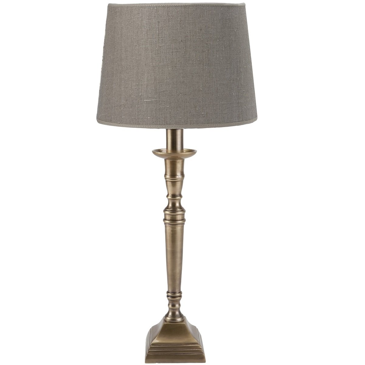 PR Home 16683-420-89 Tischleuchte Salong antikes Messing Lampenschirm Natur  55cm --> Leuchten & Lampen online kaufen im