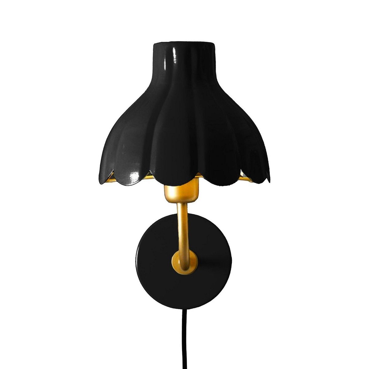 PR Home 2832103 Wandleuchte Wells Schwarz Gold 21cm