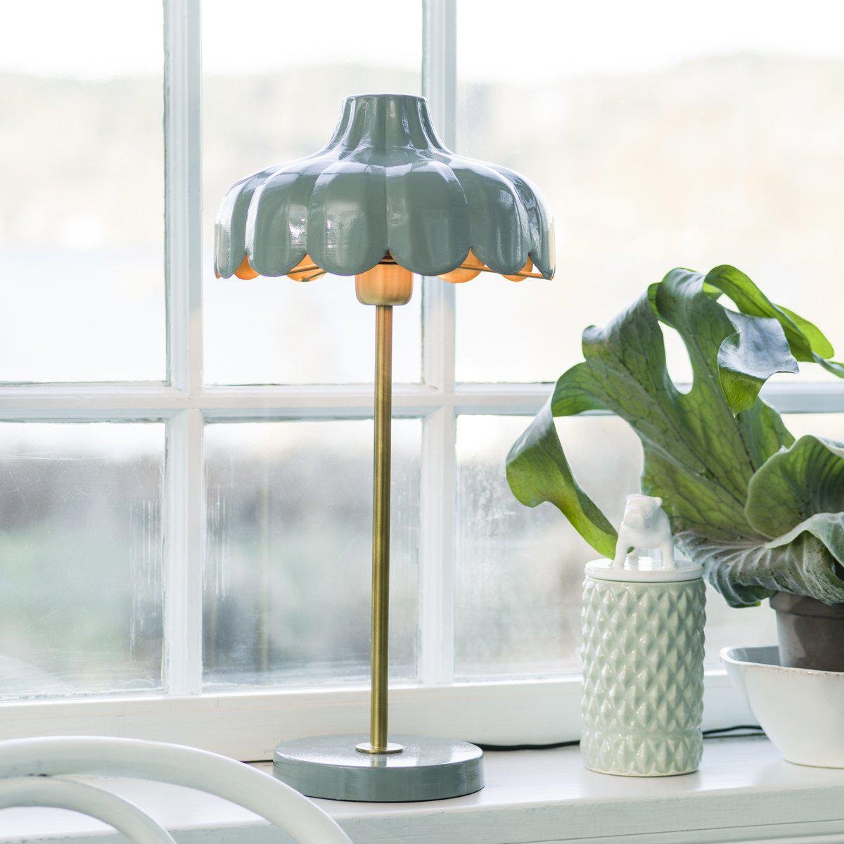 PR Home 2835013 Tischleuchte Wells Gr�n Gold 50cm