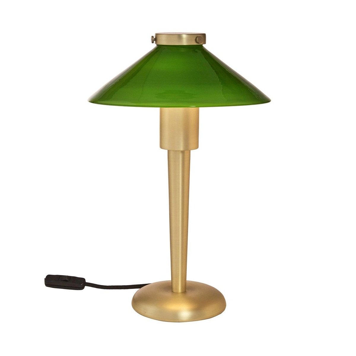 PR Home 3163413 Tischleuchte August Messing Gr�n 34cm