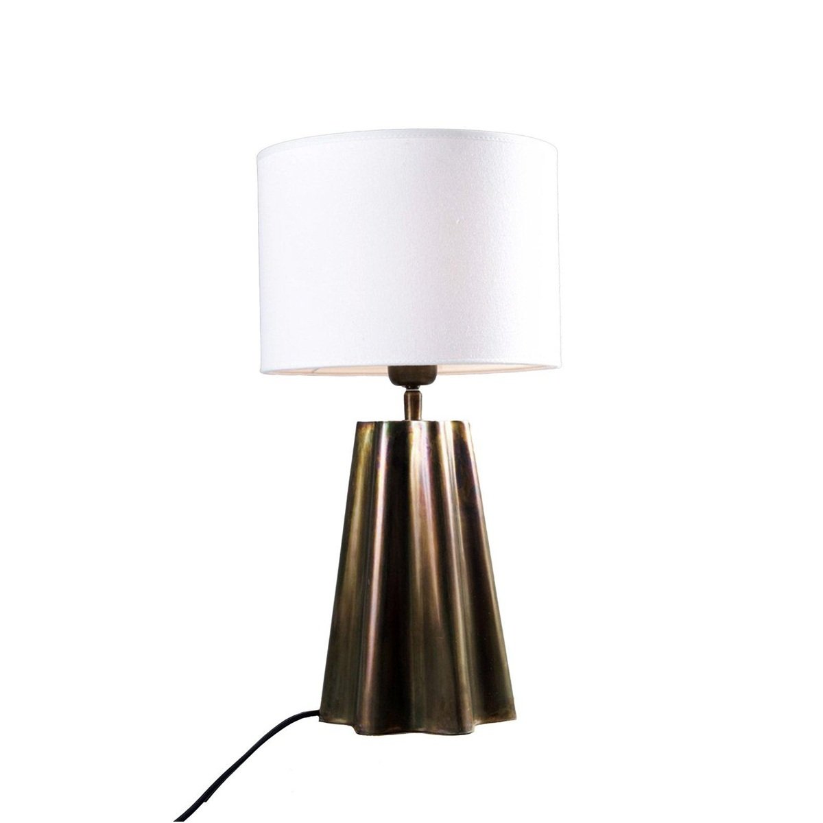 PR Home 4373402-FR01 Tischleuchte Aira �l Messing Optik Schirm Wei� 50cm