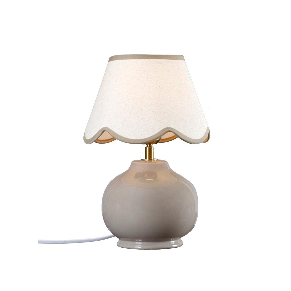 PR Home 500-034-022 Tischleuchte Nell Nougat mit Stoffschirm 34cm