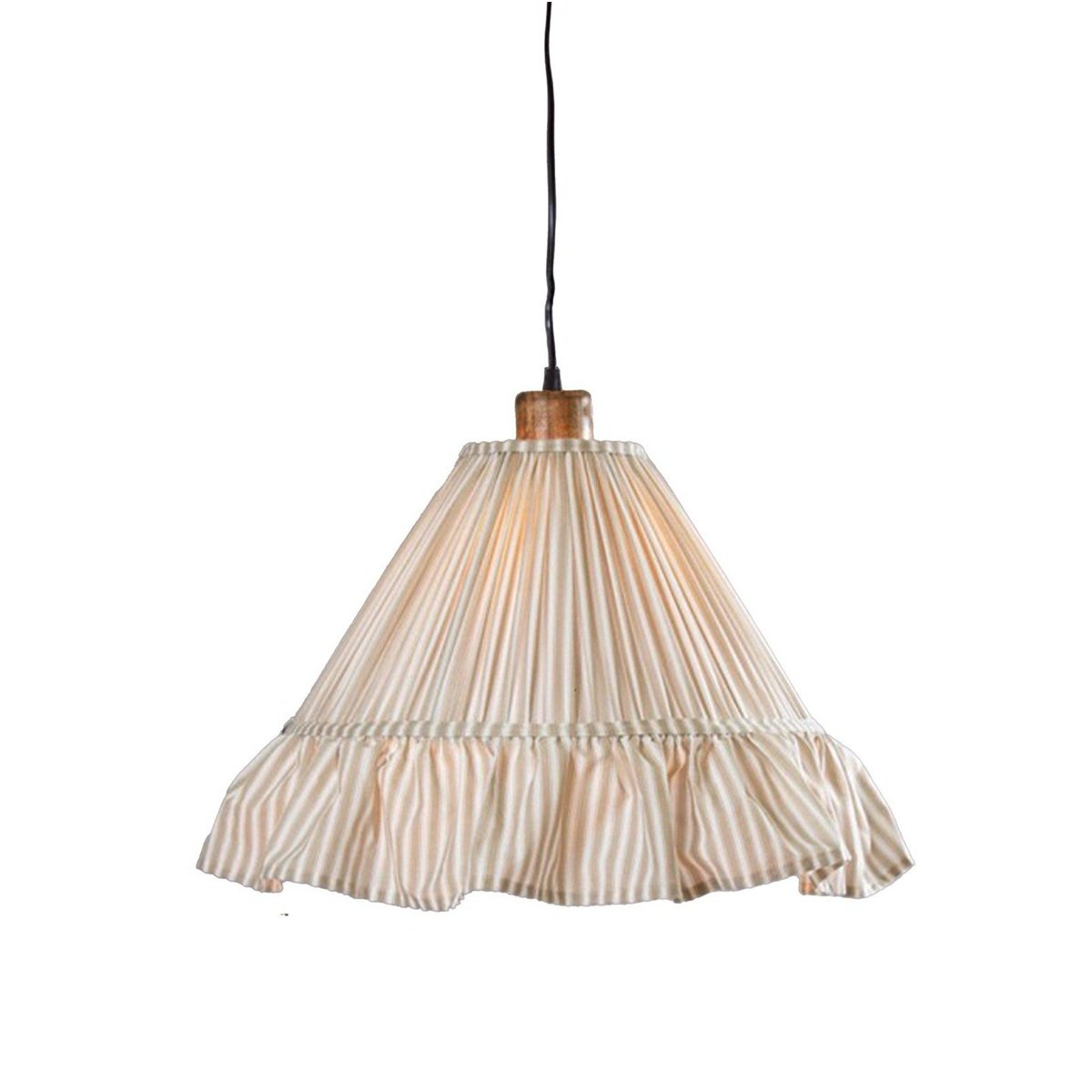 PR Home 501-40-124 Pendelleuchte Estrid Stoffschirm Beige gestreift 40cm