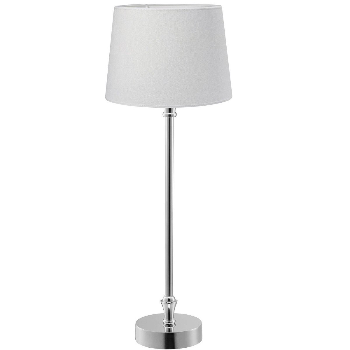 PR Home 71001-420FR01 Tischleuchte Liam silber Stoffschirm wei� 59cm