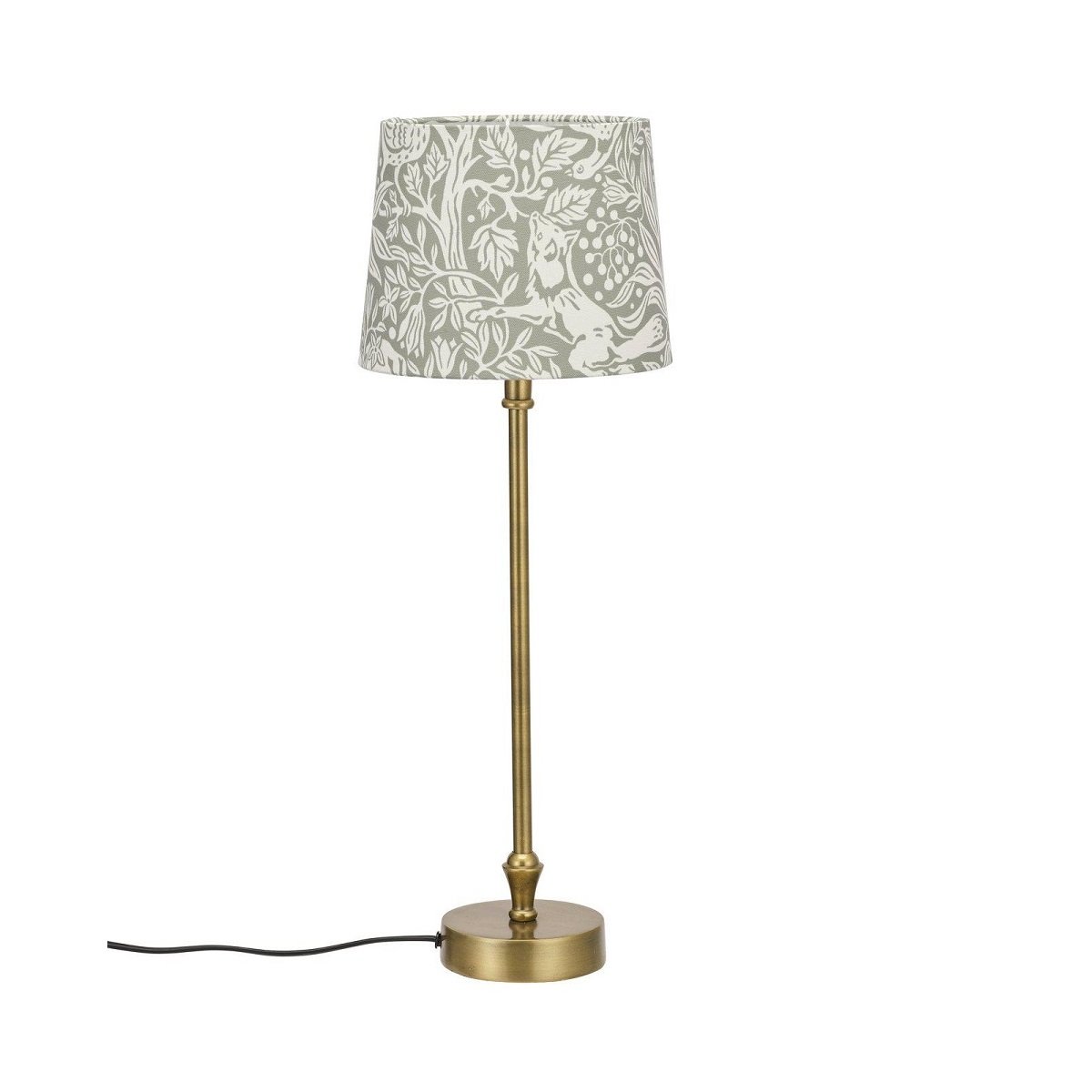 PR Home 71002-2046 Tischleuchte Liam messing Stoffschirm Grau 59cm