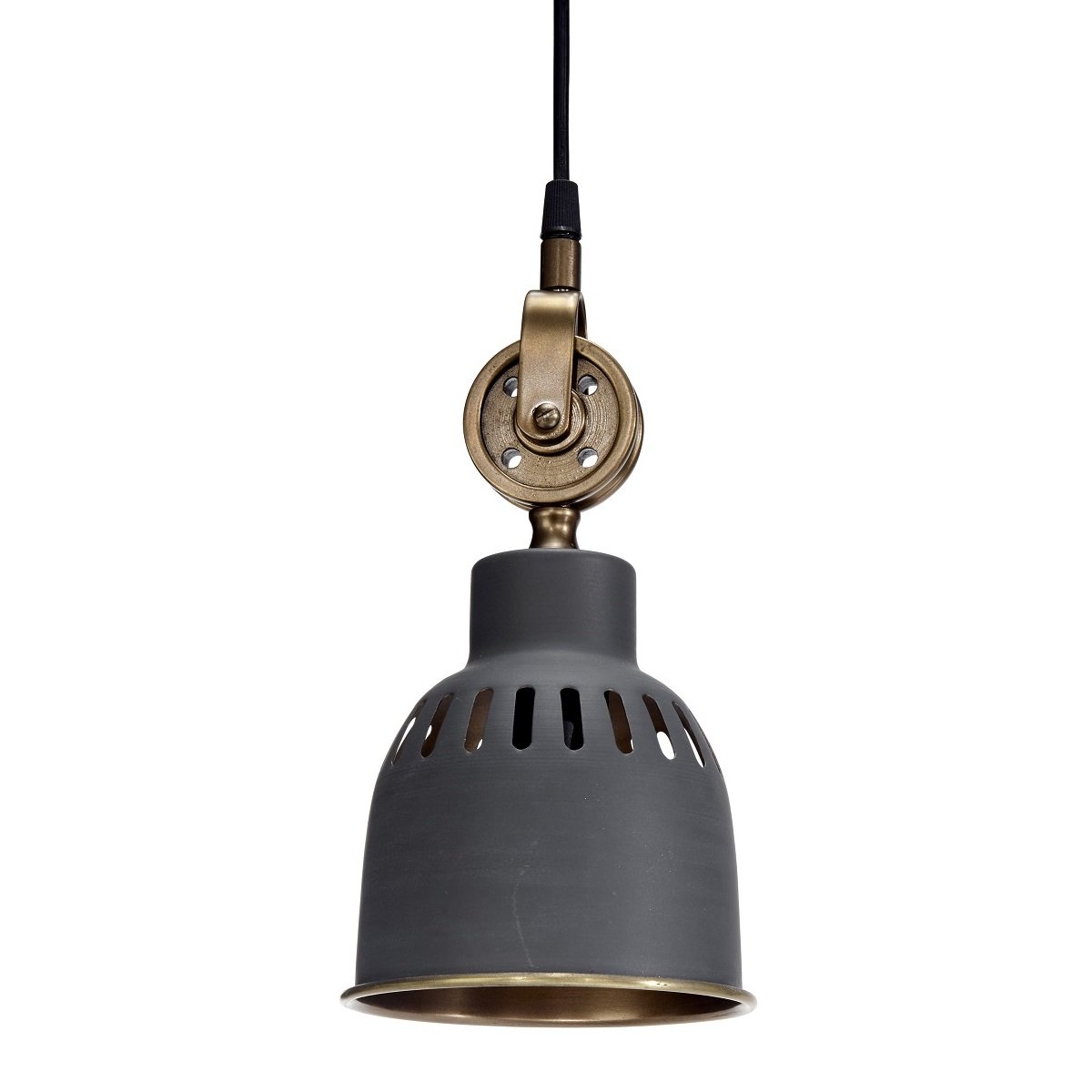 PR Home 841407 Pendelleuchte Cleveland Jako grau Messing 14cm