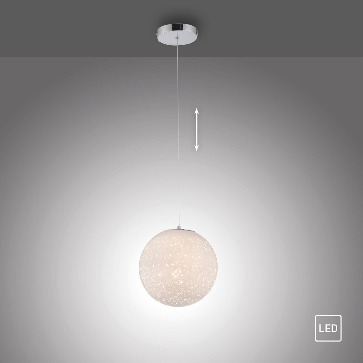 Paul Neuhaus 2052-17 LED Pendelleuchte chrom wei�es Opalglas 25cm 3000K