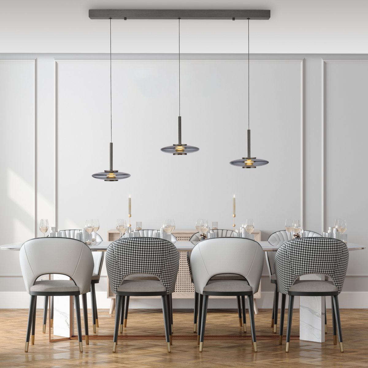 Paul Neuhaus 2083-15 PURE Vitrum Pendelleuchte platin (grau) Comfort Lift