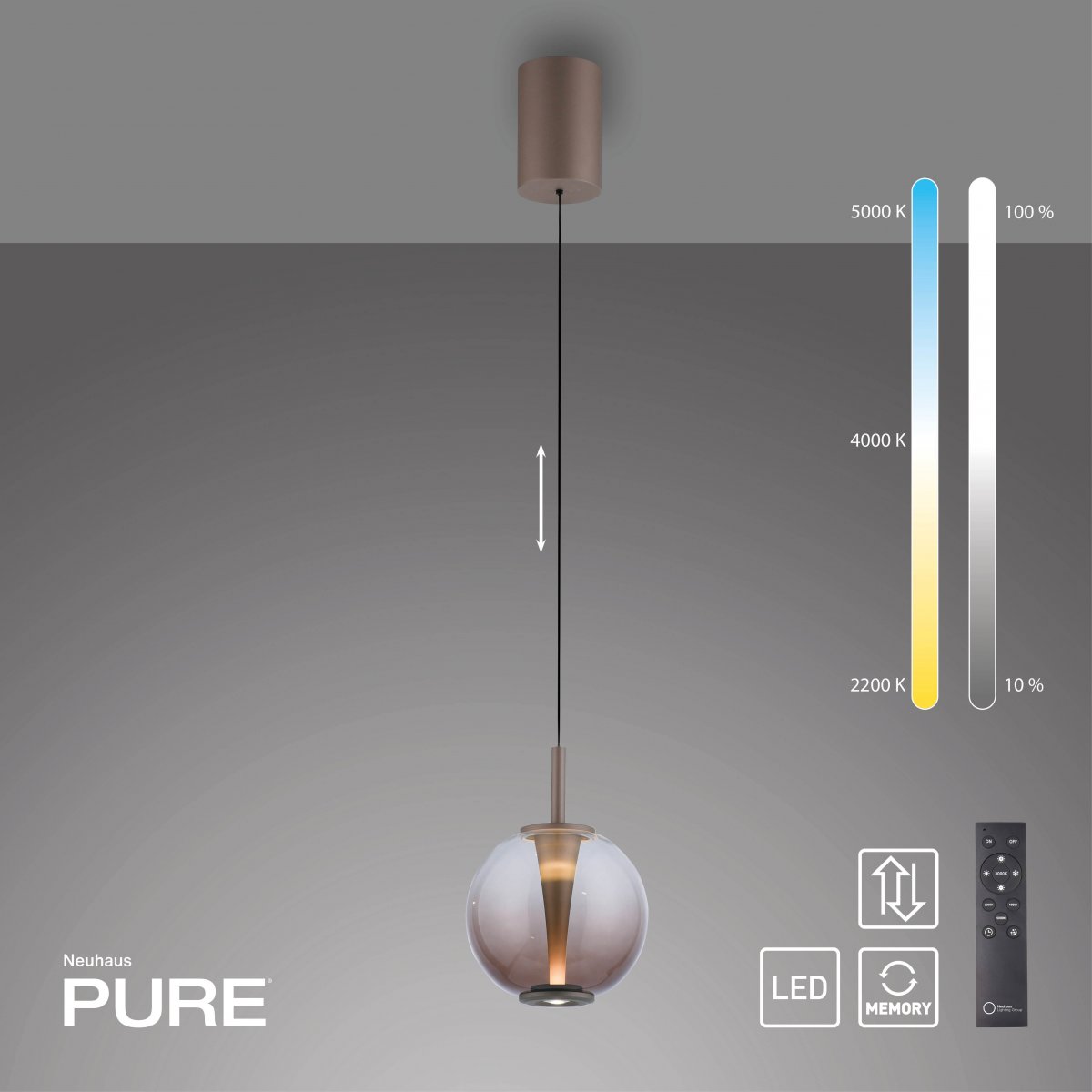 Paul Neuhaus 2220-97 PURE Infinity Pendelleuchte bronce 1-flammig
