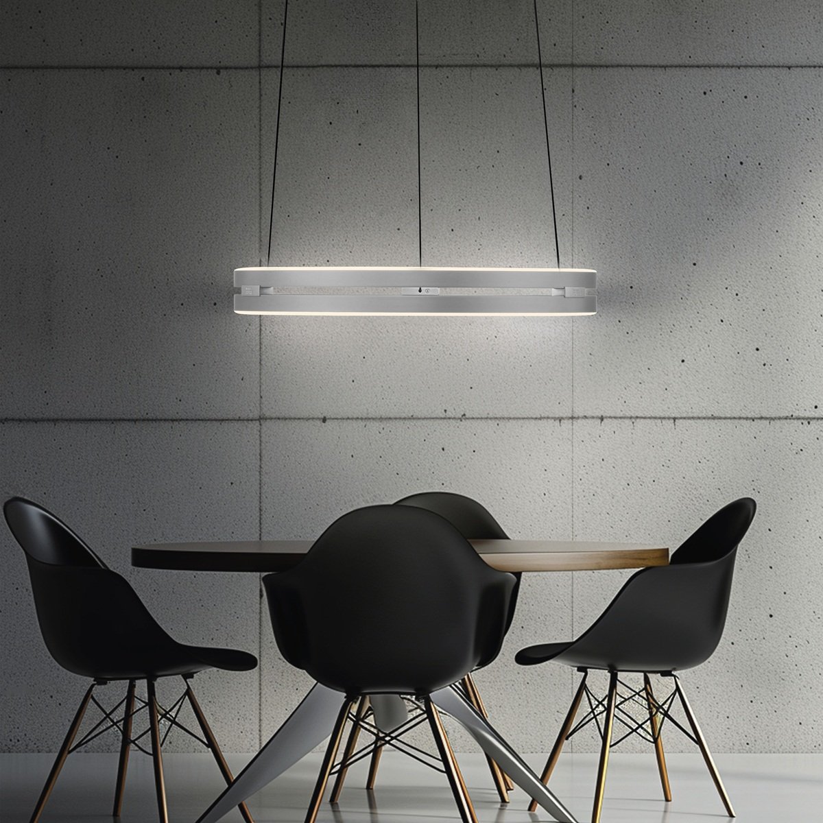 Paul Neuhaus 2550-95 Neuhaus PURE E-Loop LED Pendelleuchte stone (alu) 2700-5000 K