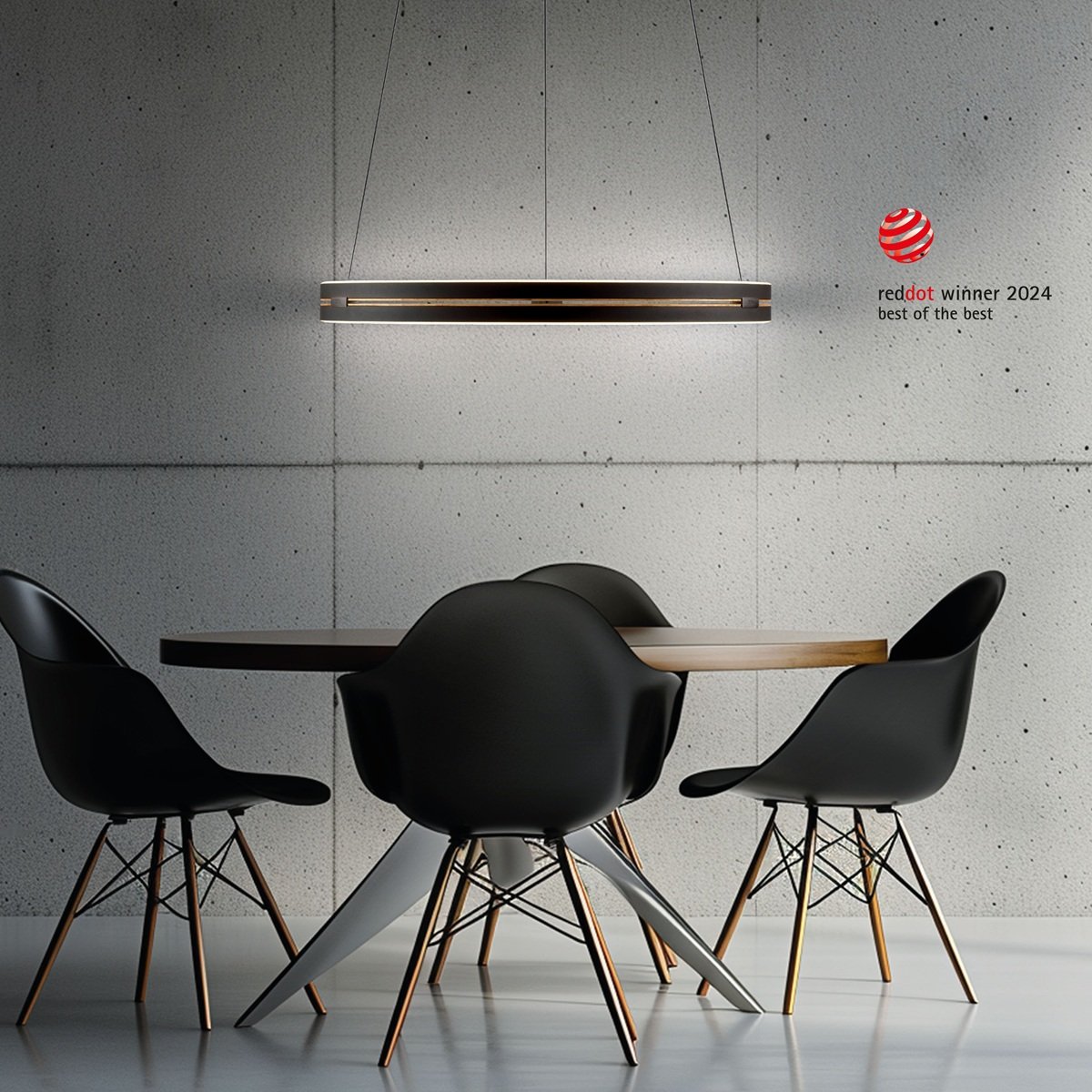 Paul Neuhaus 2551-18 Neuhaus PURE E-Loop LED Pendelleuchte oak black pearl 2700-5000 K