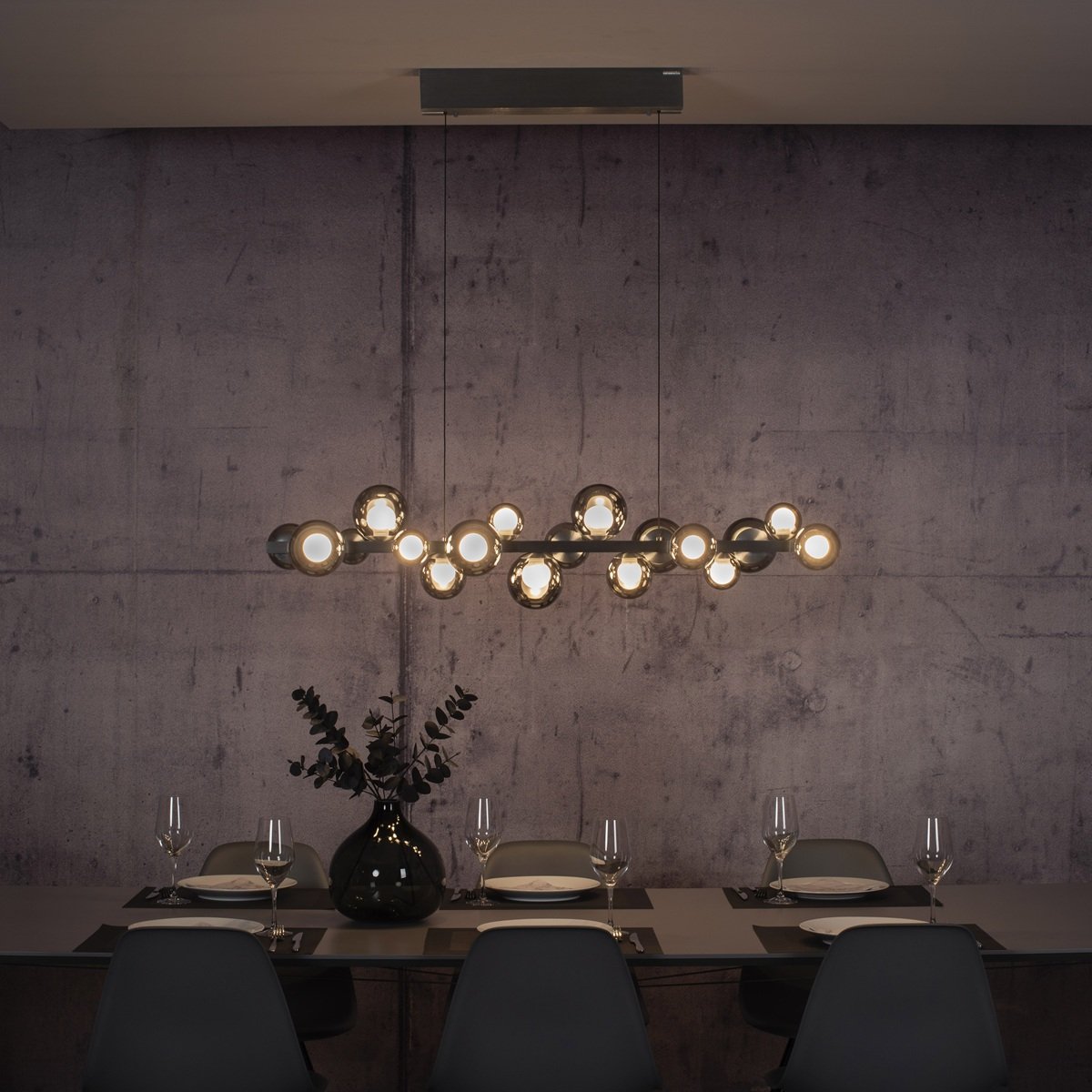 Paul Neuhaus 2557-15 Neuhaus PURE E-Popup LED Pendelleuchte platin (grau) 2700-5000 K