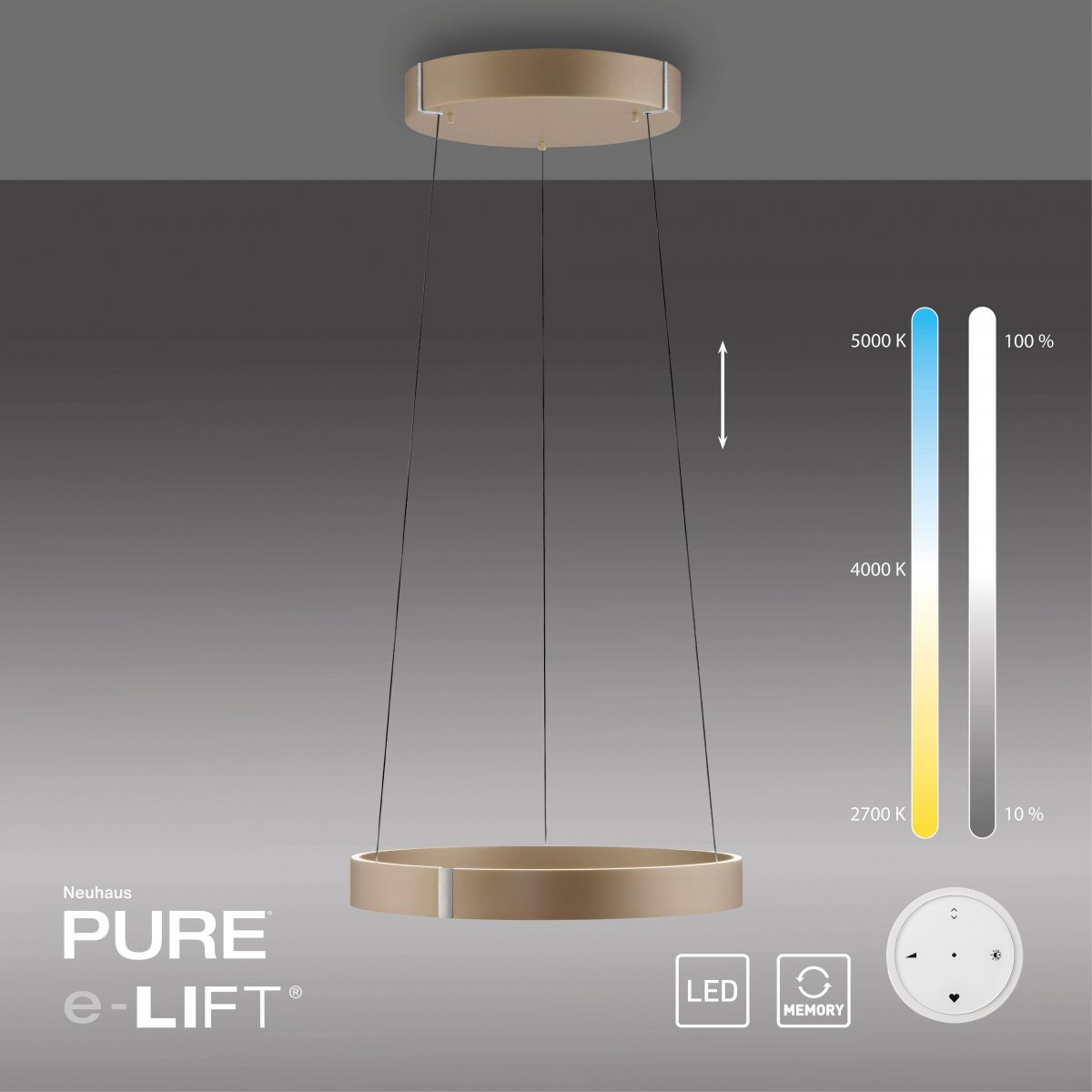 Paul Neuhaus 2560-97 Neuhaus PURE E-Clipse LED Pendelleuchte bronce elektrisch