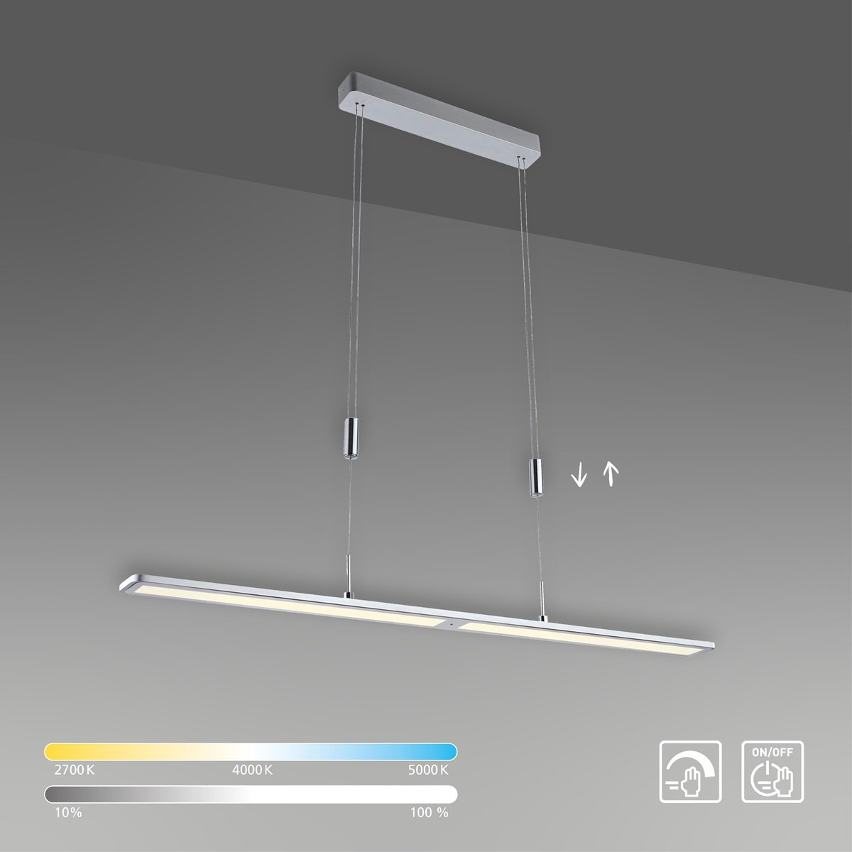 Paul Neuhaus 2565-95 LED Pendelleuchte aluminiumfarben h�henverstellbar dimmbar