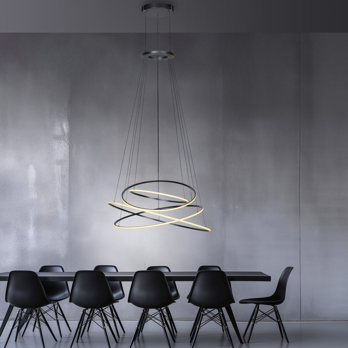 Paul Neuhaus 2566-15 Neuhaus PURE E-Flying Rings LED Pendelleuchte mystic grey (grau)