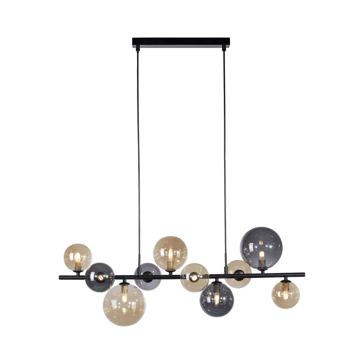 Paul Neuhaus 2583-18 LED Pendelleuchte schwarz Glas amber rauchfarben