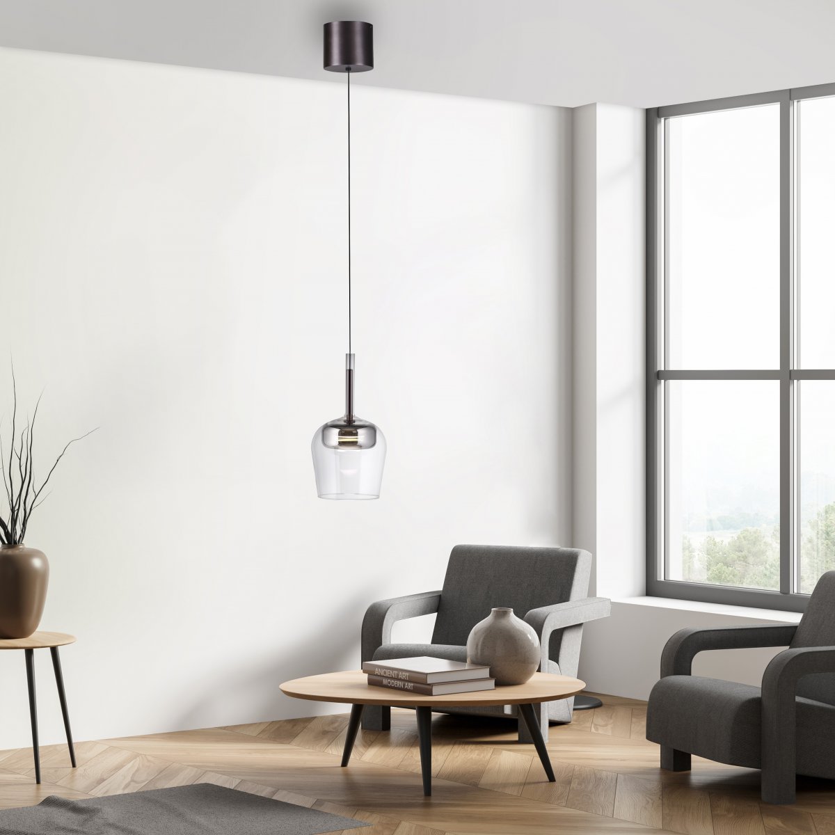 Paul Neuhaus 2741-21 Q-KON Pendelleuchte silber 1-flammig Smart Home
