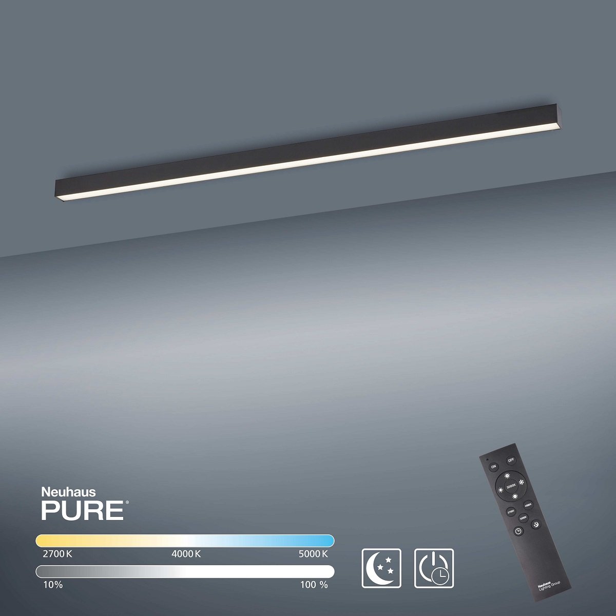 Paul Neuhaus 6021-13 PURE-LINES LED Deckenleuchte graphite CCT