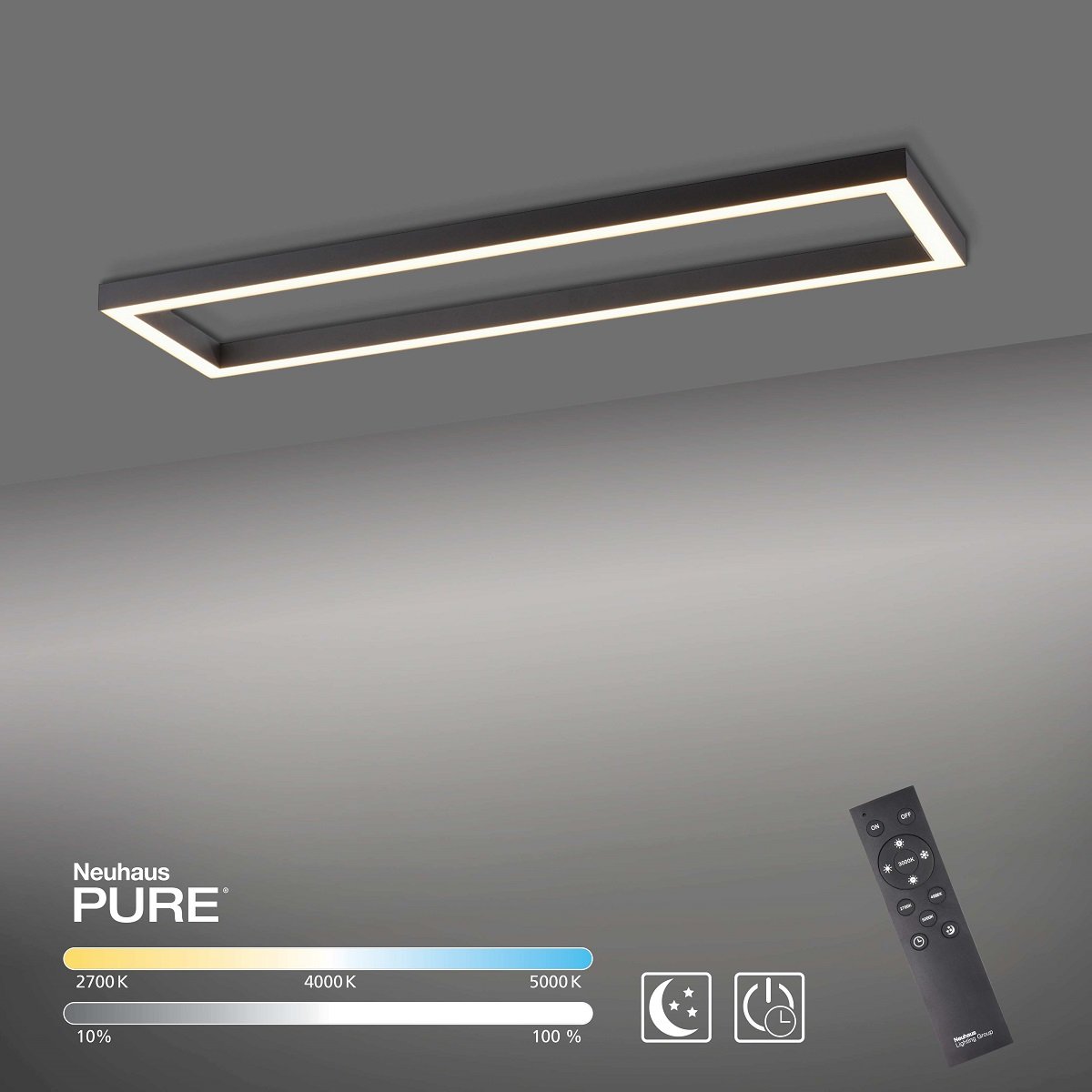 Paul Neuhaus 6023-13 PURE-LINES LED Deckenleuchte anthrazit CCT -->  Leuchten & Lampen online kaufen im Shop