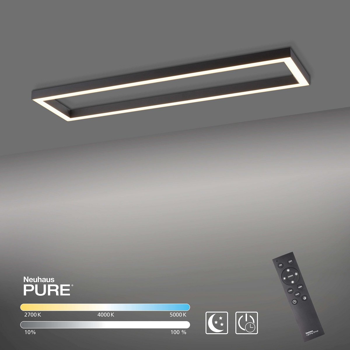 Paul Neuhaus 6023-13 PURE-LINES LED Deckenleuchte graphite CCT