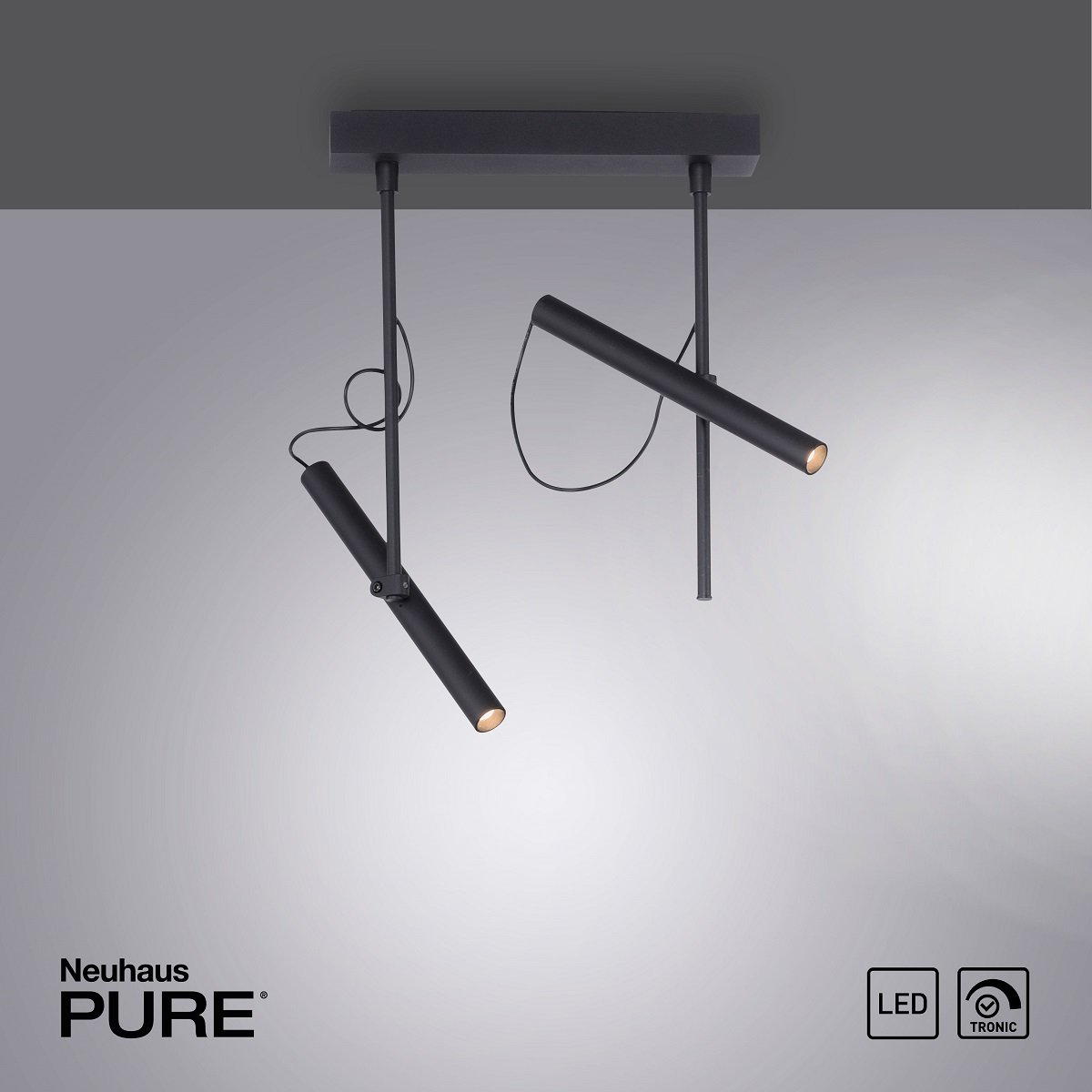 Paul Neuhaus 6068-18 PURE-TUTUA LED Deckenleuchte schwarz dimmbar